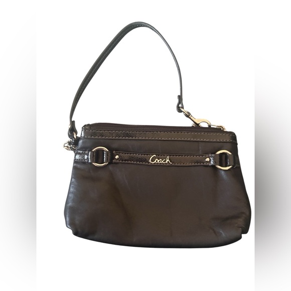 Coach Black Penelope Medium Smooth Leather Wristlet With Hangtag - Picture 4 of 8